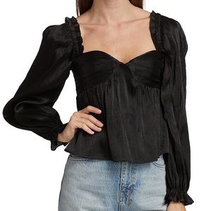 ASTR THE LABEL IRENE BABYDOLL TOP | BLACK | UNWORN!